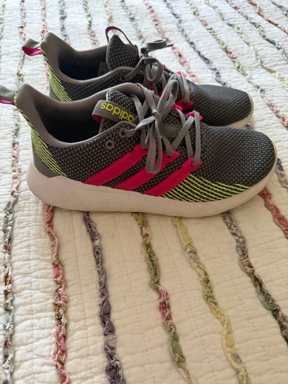 Adidas Gray & Pink Athletic Sneakers